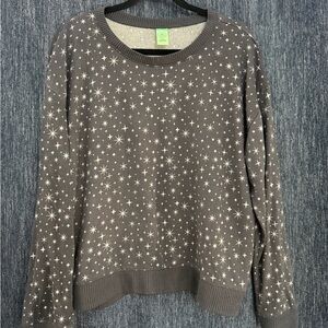 Gray Star Pattern Women's Sweater